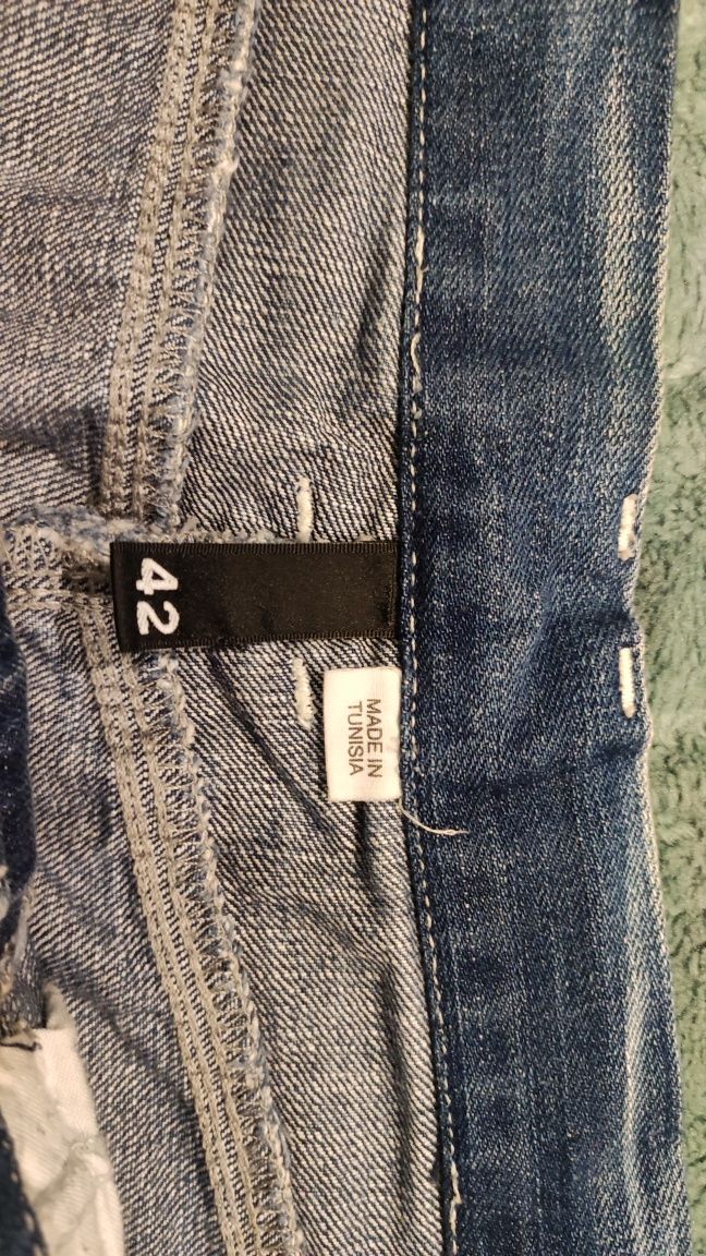 Spódnica mini jeans jasny 42 kieszenie lato HM damska wiosna niebieska