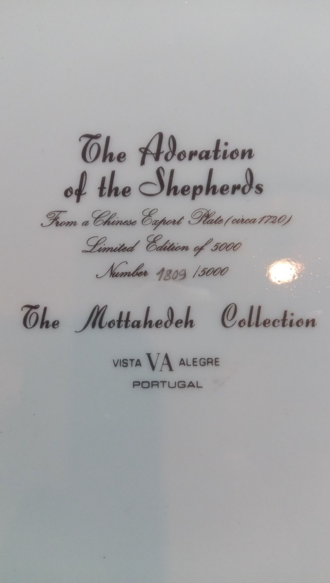 Prato Edição limitada da Vista Alegre The Mottahedeh Collection