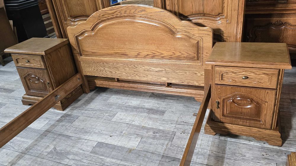 Rustykalny Komplet Mebli Do Sypialni / Sypialnia Dębowa / Przes. drzwi