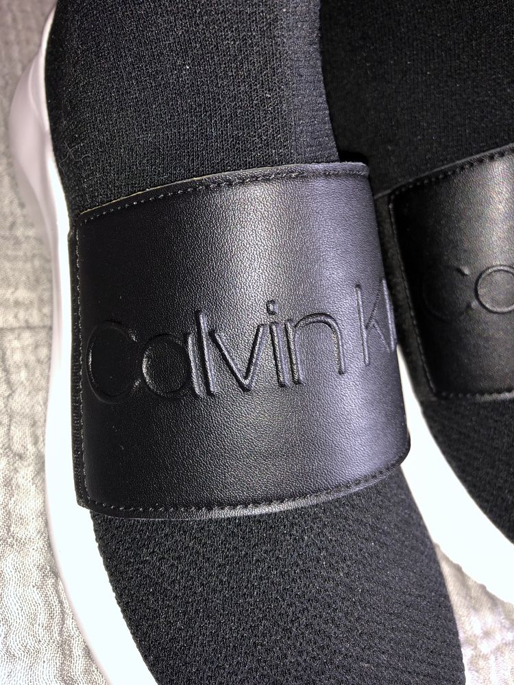 Calvin Klein CK czarne buty ze skarpetą na grubszej podeszwie sneakers