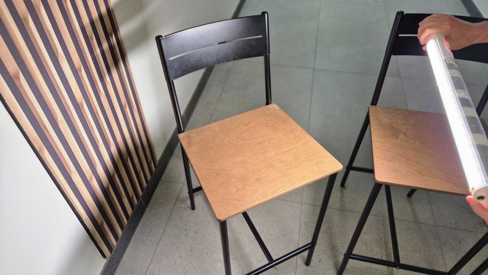 Krzesła stołki barowe czarne brązowe 63 cm - IKEA SANDSBERG