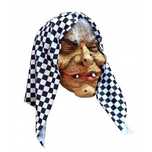 Maska na twarz Czarownica Hallowen lateks zombie czarny