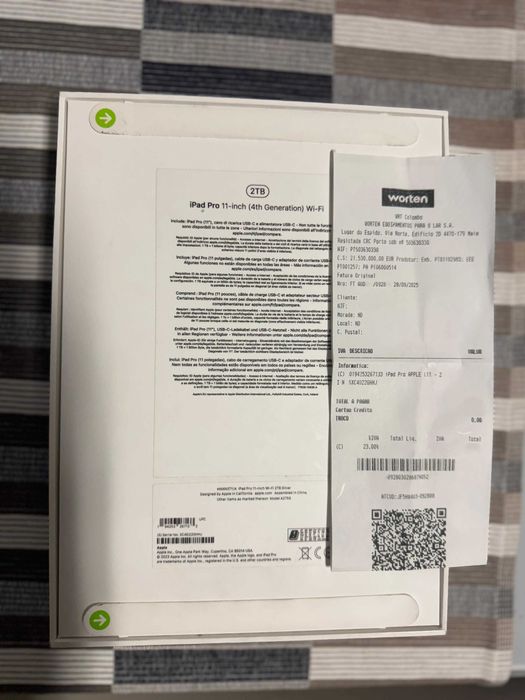 Ipad Pro 11 M2 Wi-Fi 2TB (NOVO com GARANTIA e FATURA a comprovar)