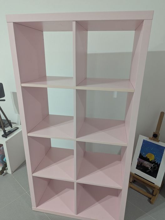 Kallax Ikea, cor de rosa clara, 77x147cm
