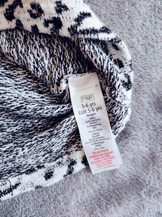 Zestaw ubrań,legginsyH&m,bluzka,sweter F&F r.122