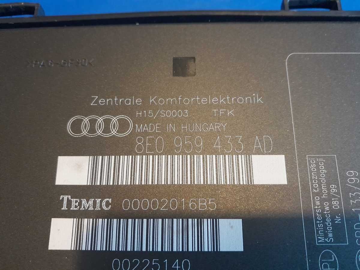 Moduł komfortu 8E0'959433AD Audi A4 B6 kostki