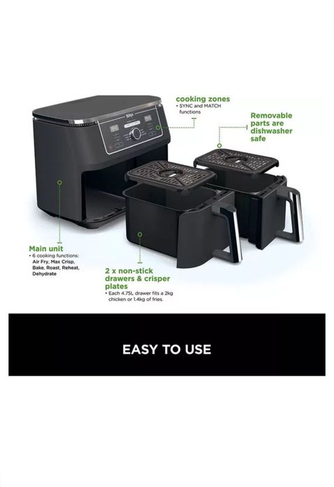 Фритюрниця Ninja Foodi MAX Dual Zone AF400UK/Black/Нова/Запакована/New