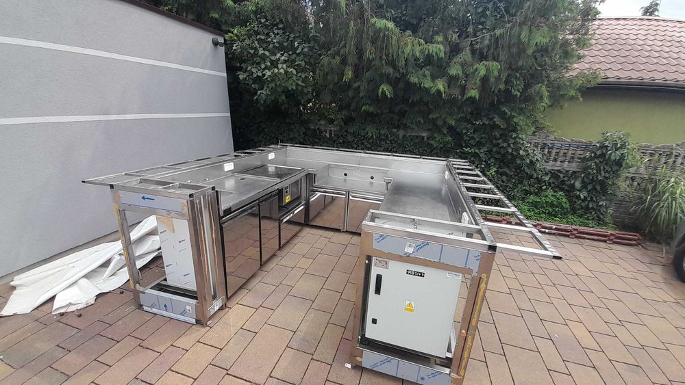 bar wyspa barowa ze stali nierdzewnej inox z płyta chłodniczą