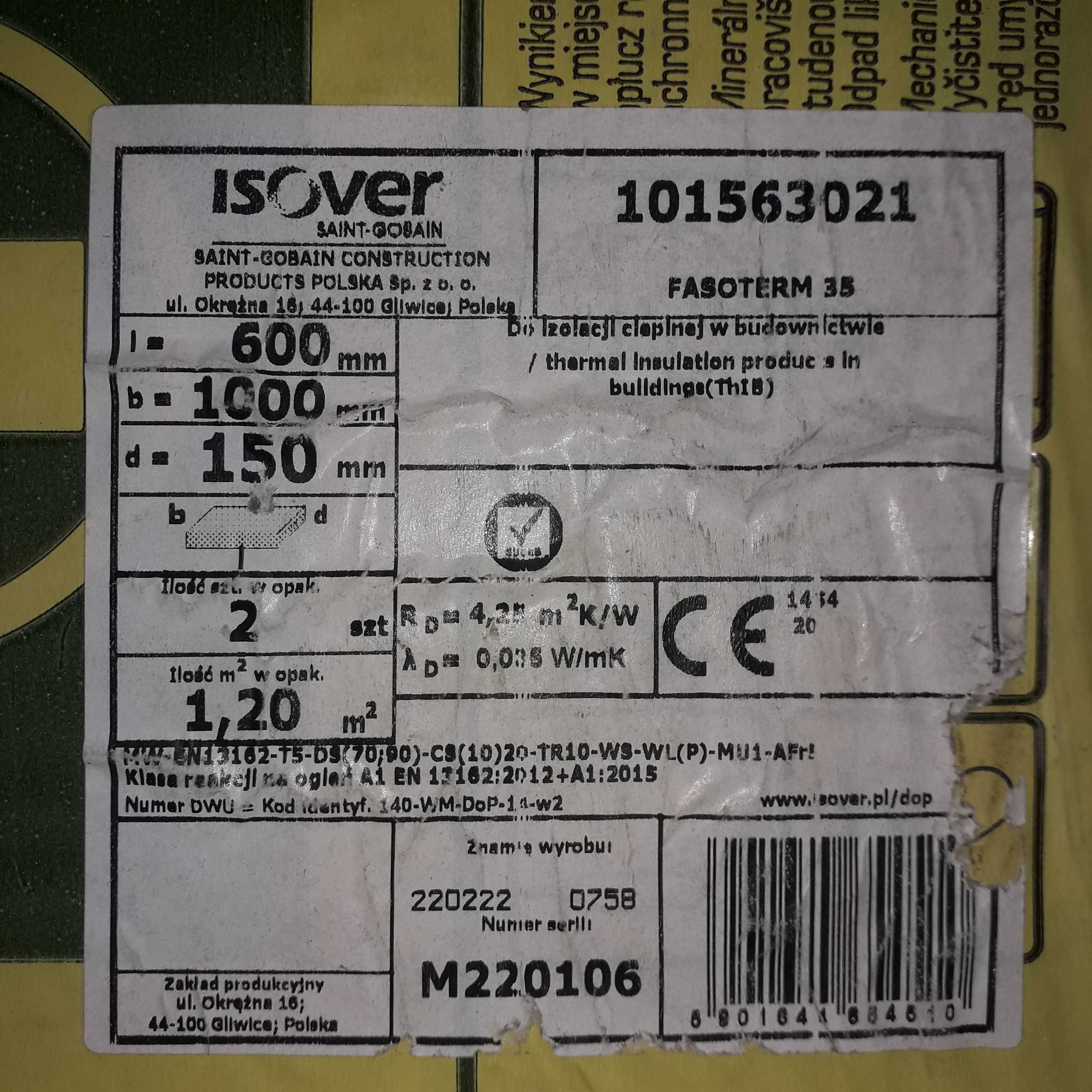 Isover fasotherm 35 gr.15cm