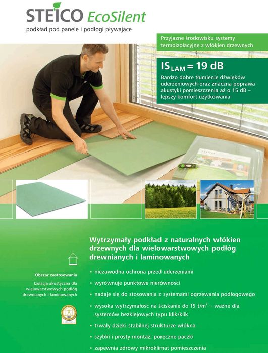 Podkład pod panele STEICO EcoSilent Underfloor z wełny drzewnej