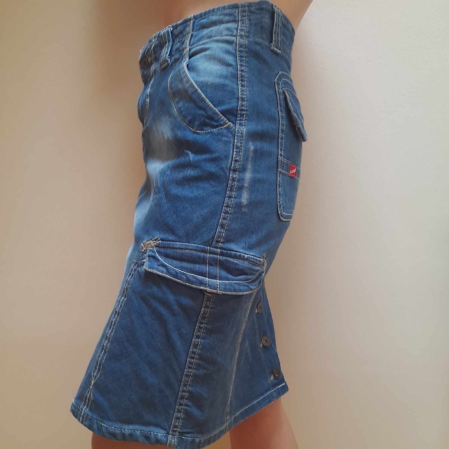Spódnica jeansowe z kieszeniami