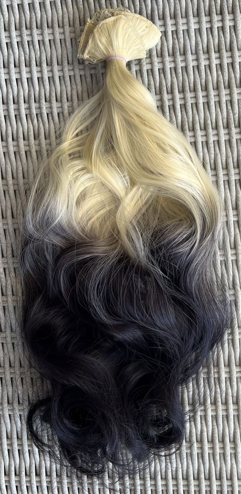 Włosy doczepiane, blond / czarny /ombre clip in loki