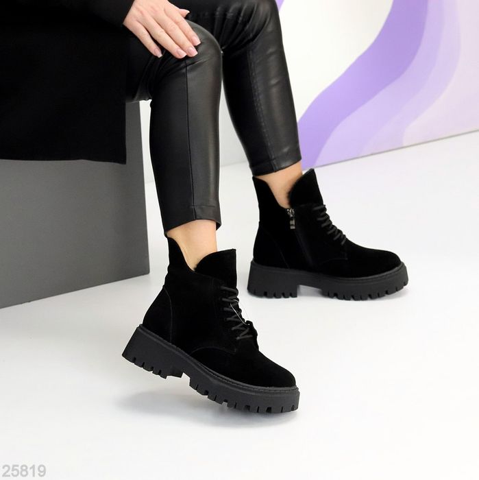 Жіночі шкіряні зимові черевики