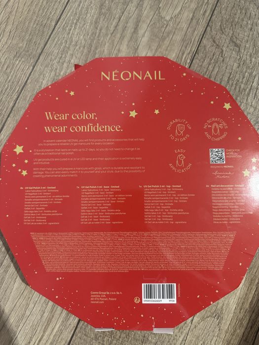 Kalendarz adwentowy 12 okienek lakier hybrydowy neonail