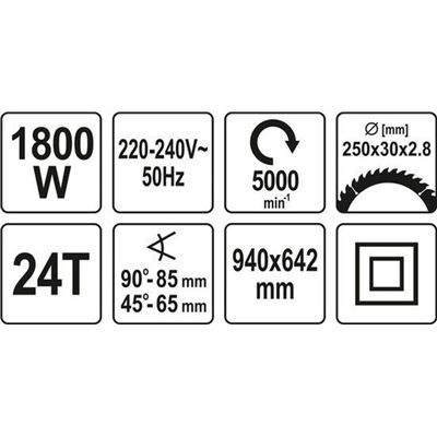 Piła Stołowa 250Mm 1800W Yato