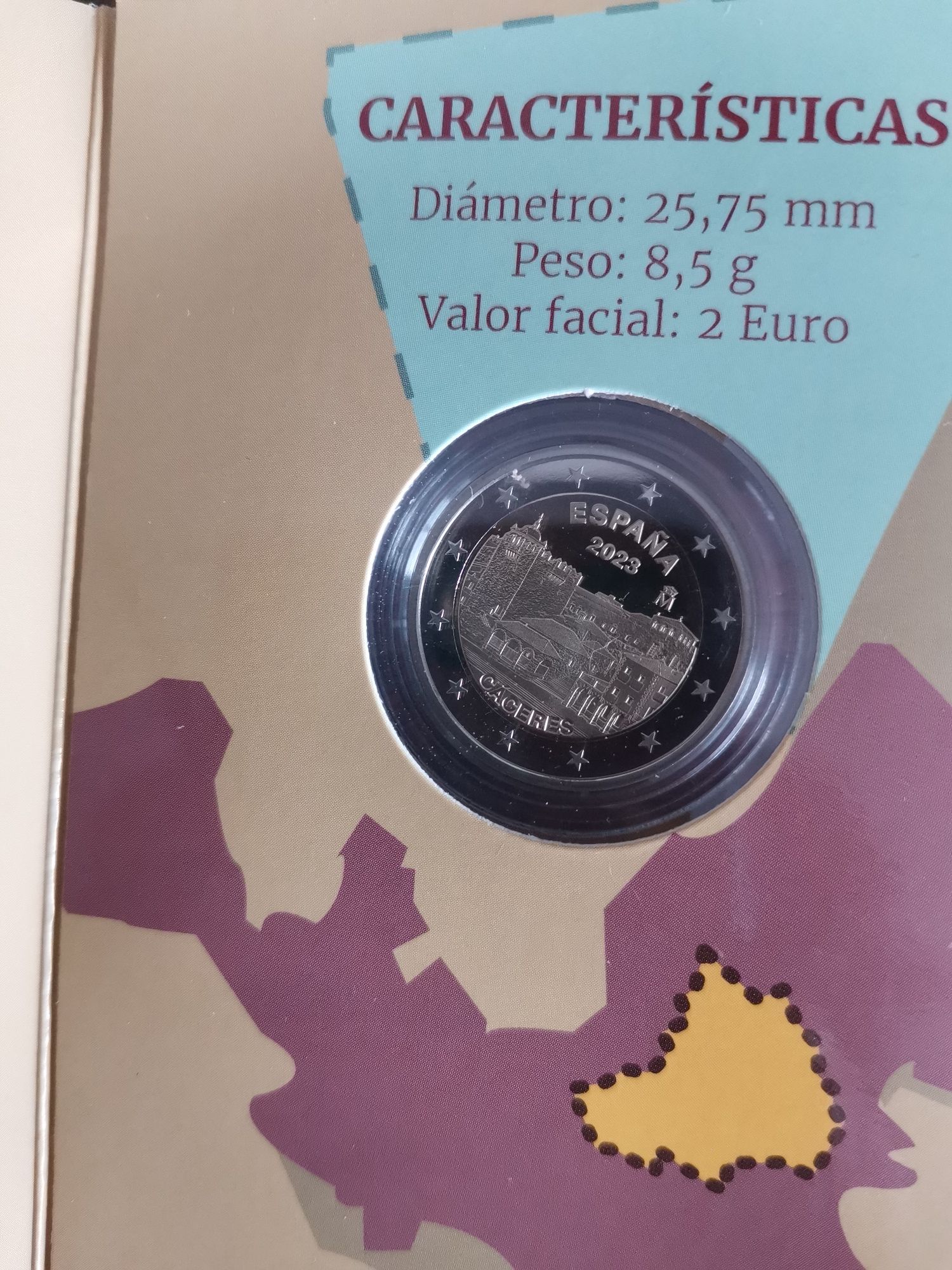 Moeda 2€ proof Cáceres - Espanha 2023