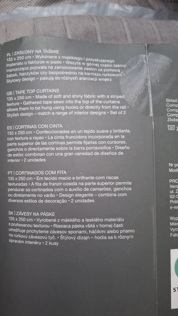 Zasłony na taśmie