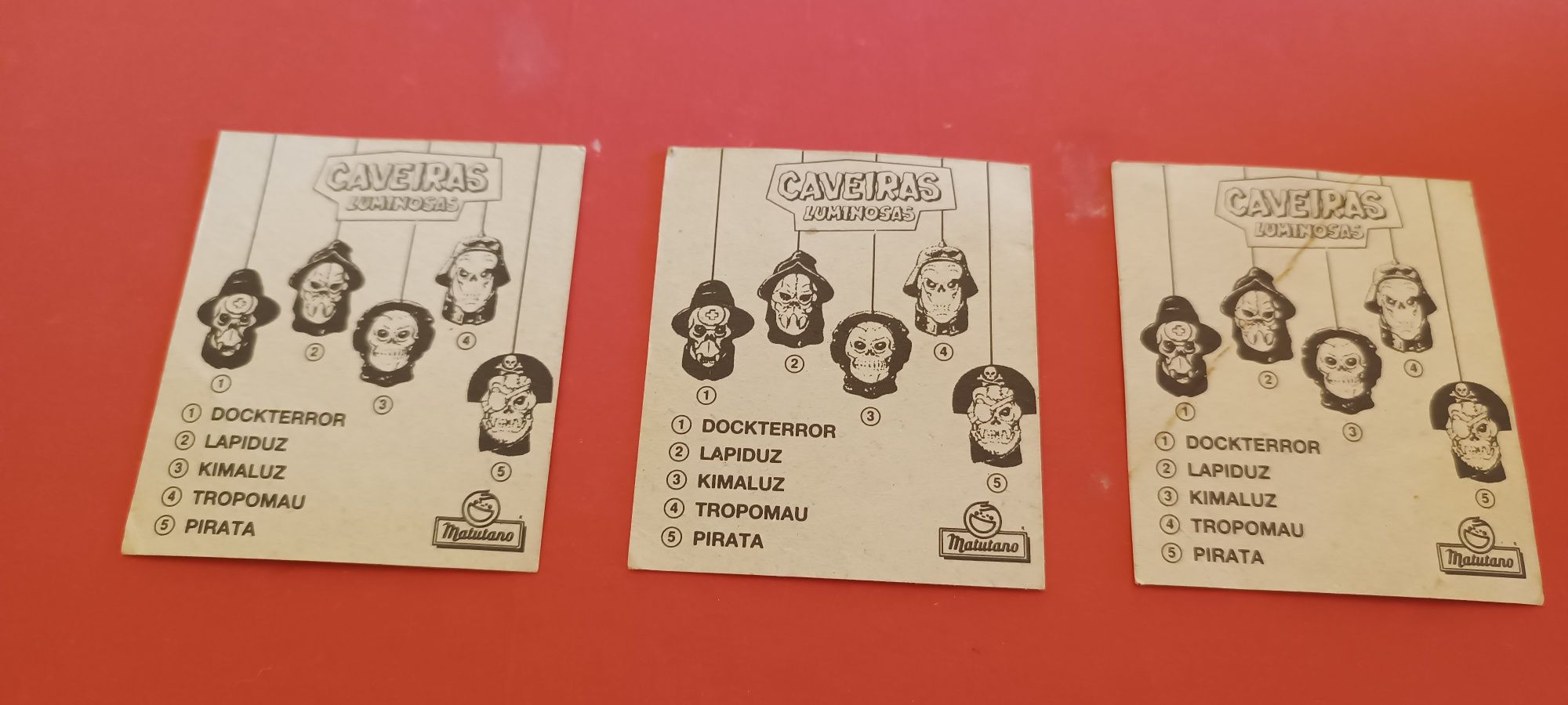 3 cromos Matutano caveiras coleção