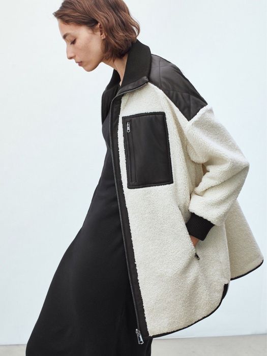 Двостороння куртка з високим коміром Massimo Dutti
