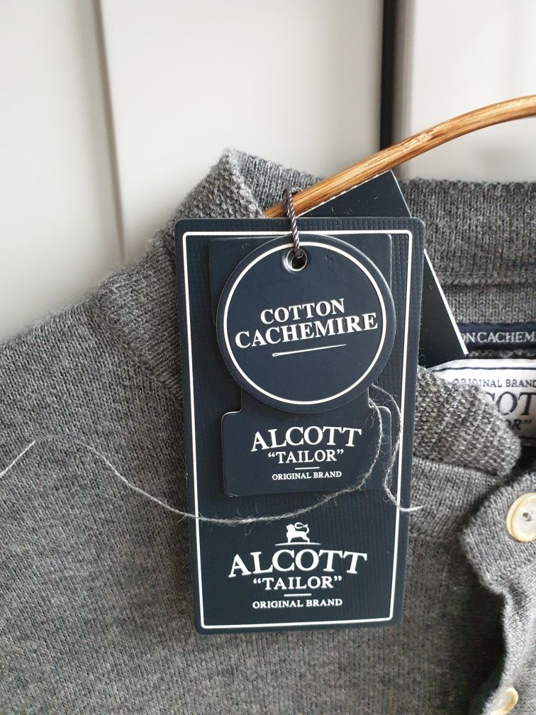 Nowy sweter ze stójką męski Alcott M bawełna kaszmir jak wełniany
