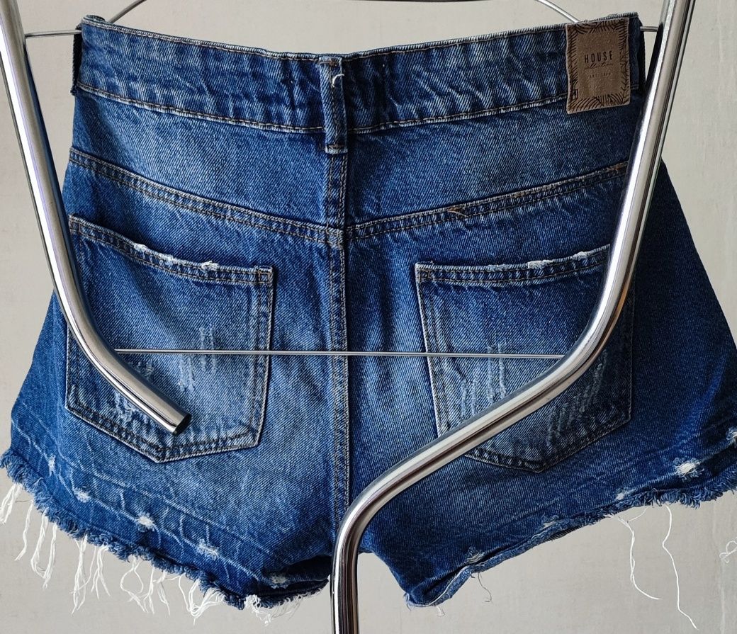 Spodenki damskie jeansowe House przetarcia denim M