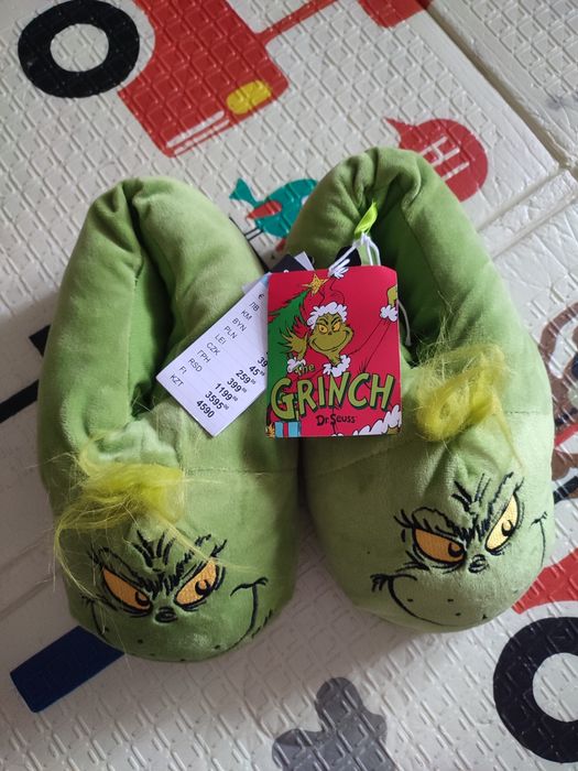 Капці тапки кімнатні м'які новорічні Грінч 42-43 розмір НОВІ