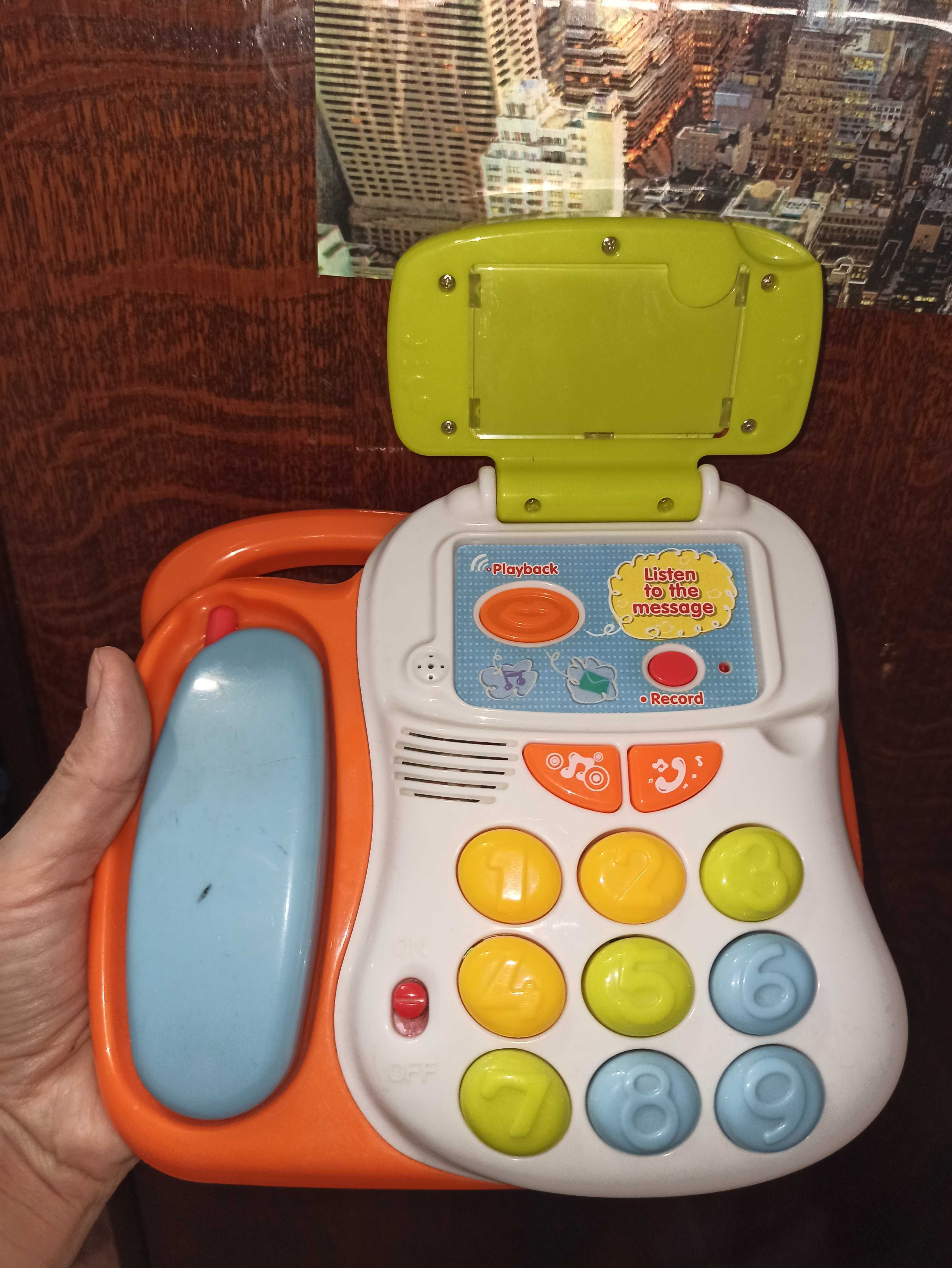 Дитячий телефон іграшка Детский записывающий телефон игрушка