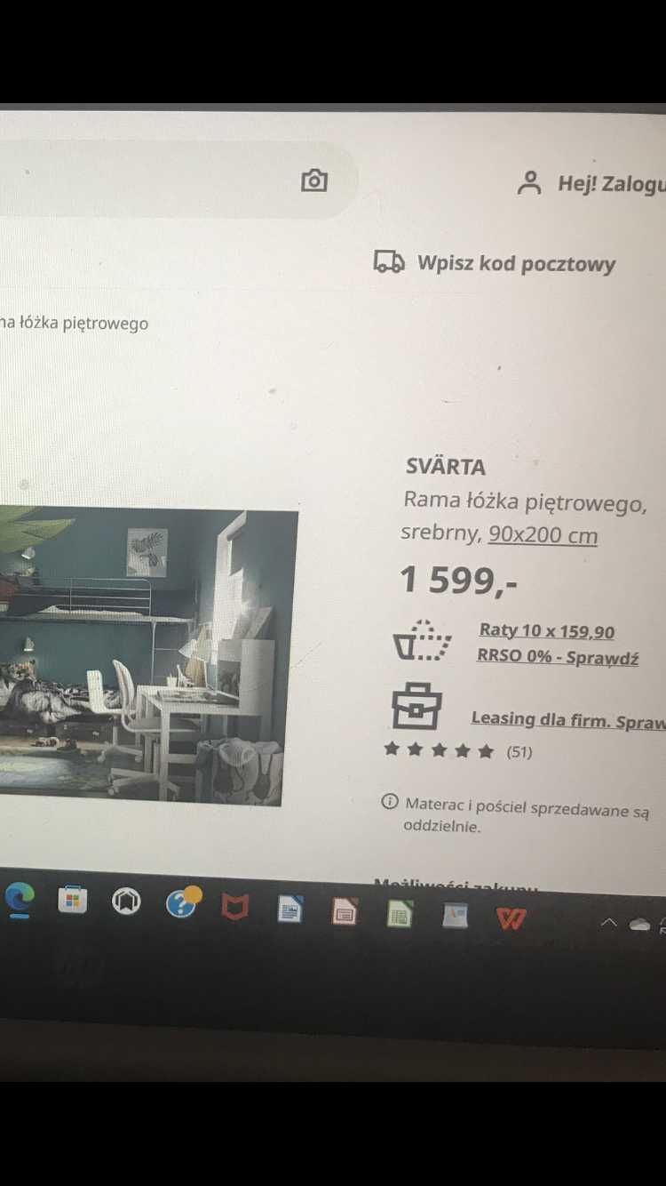Łóżko 2-poziomowe IKEA 90x200
