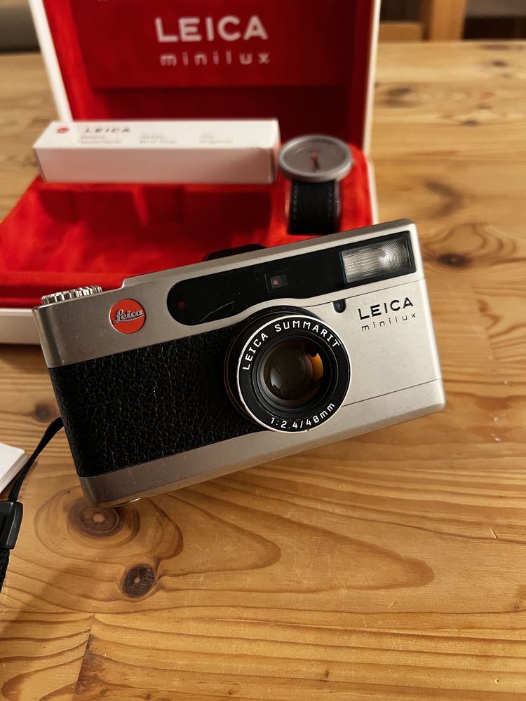 Leica Minilux 40mm f2.4 edition titan + zegarek