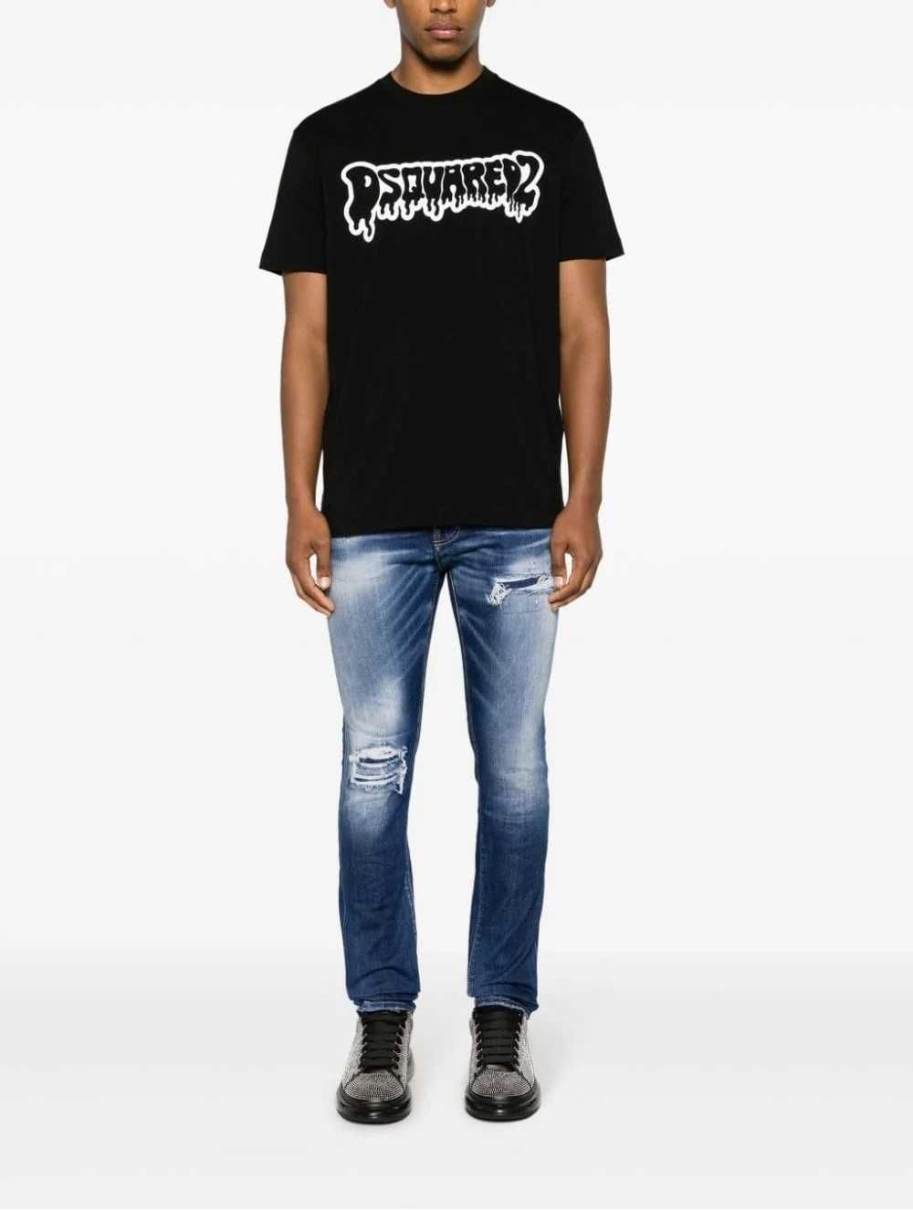 DSQUARED2 t-shirt printer-grafic black roz. L D2 oryginal