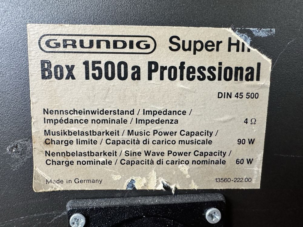 Grundig Super HIFI Box 1500a Professional