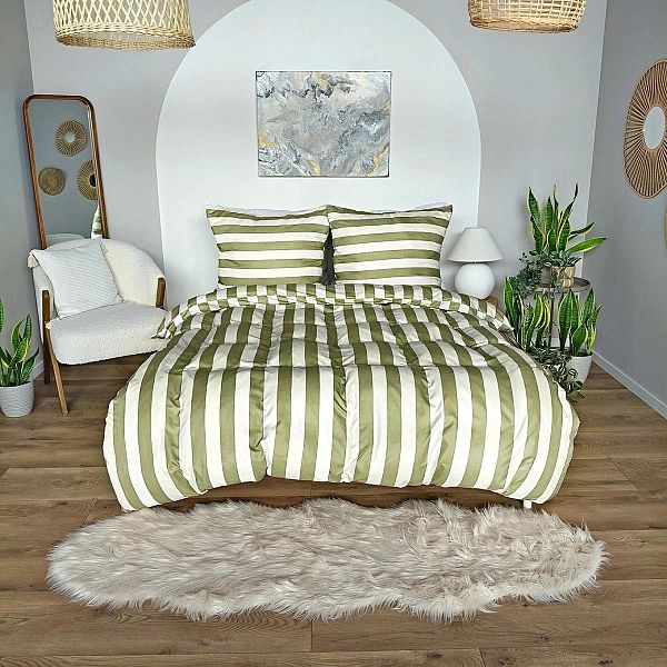 Pościel 220x200 MIKROFIBRA poszewki 70x80 KOMPLET Eusebia Home W PASY
