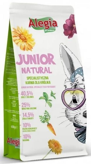 Zdrowa karma dla młodych królików do 6 miesiąca życia - Alegia 650g