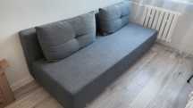 Sofa rozkładana 3-osobowa, jasnoszara z funkcją spania