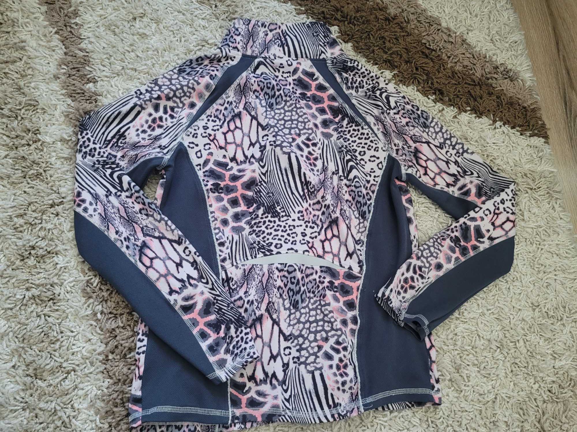 Szaro różowa bluza zasuwana, Next, rozmiar na 146cm