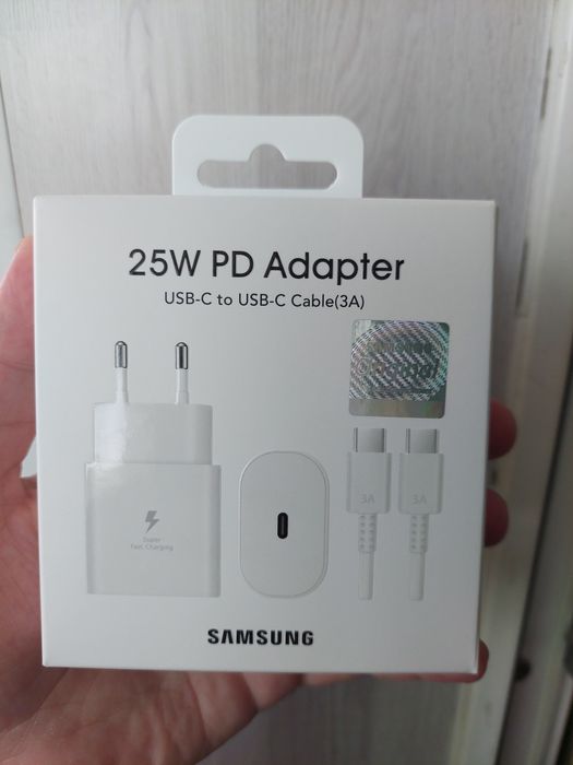 Комплект  Швидка Зарядка  Samsung 25W PD  білий с кабелем.
