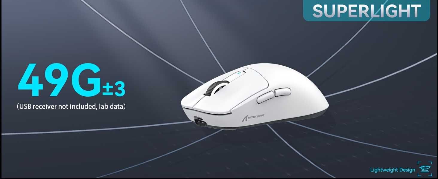 Безпровідна Ігрова мишка Attack Shark X3 26000 DPI для ПК біла