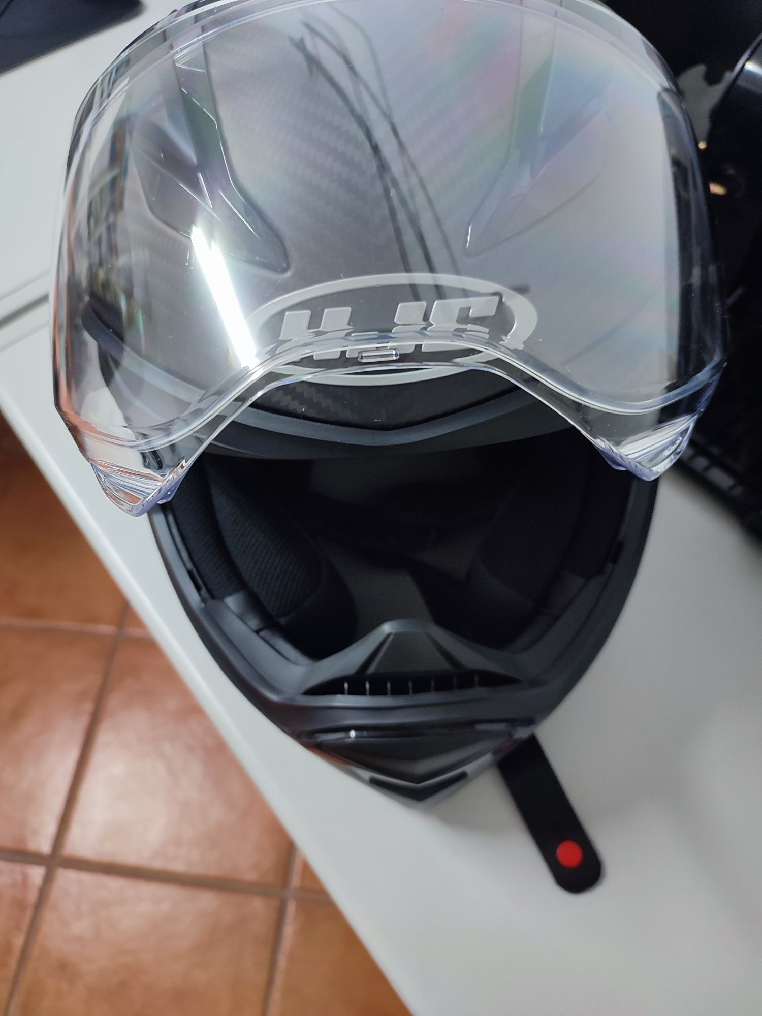 Capacete  HJC F70 Carbon Negro Semi Mate L - como NOVO!