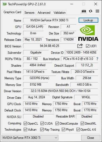 Gigabyte GeForce RTX 3060 Ti GAMING OC PRO 8G  bardzo dobry stan