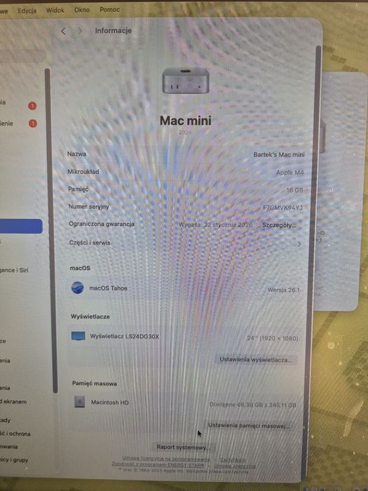 Mac mini M4 256 GB stan idealny