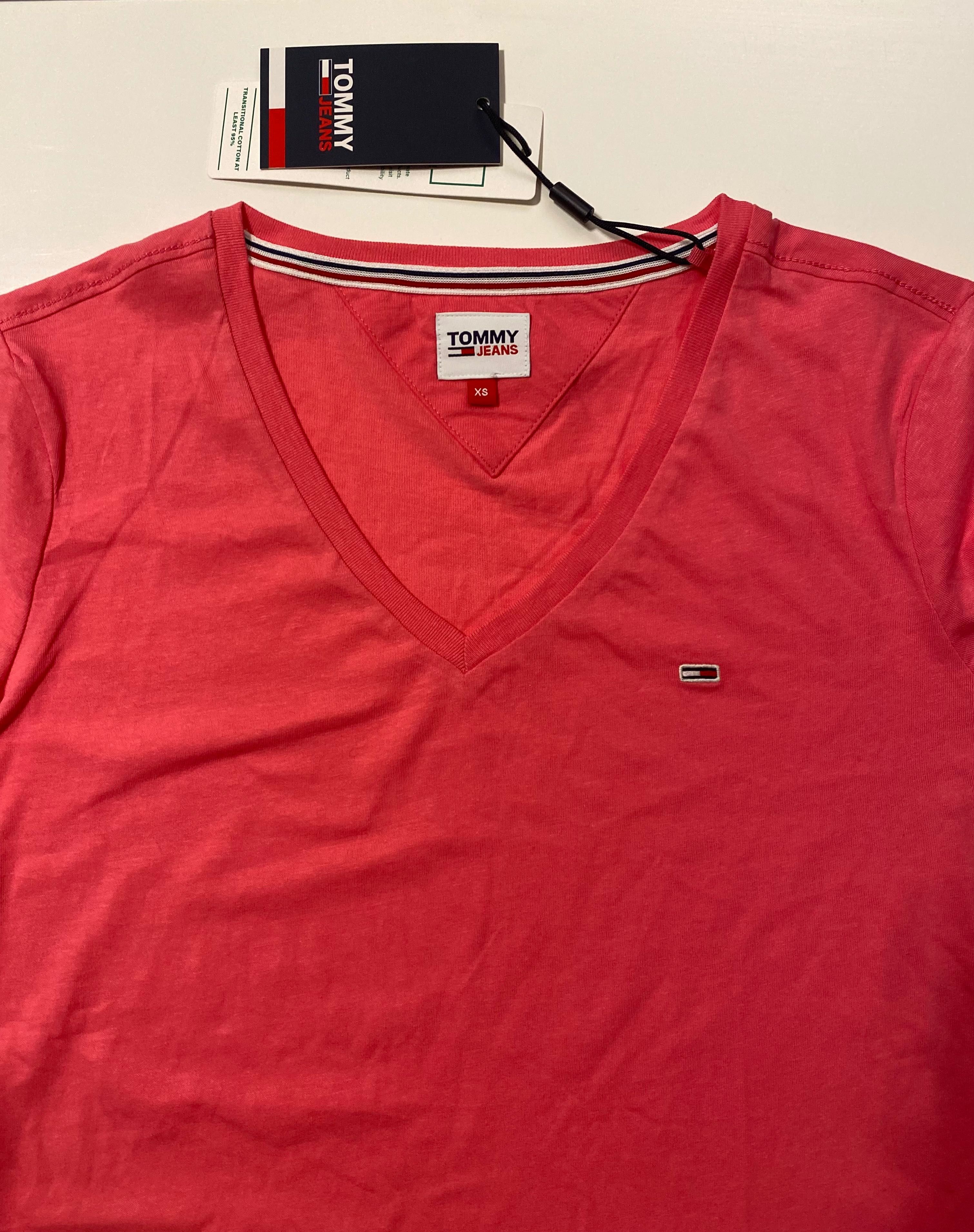 Koszulka T-shirt Tommy Hilfiger Jeans różowa XS nowa z metką