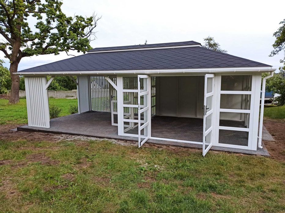 Altana ogrodowa z tarasem Ogród zimowy z altaną 8x4