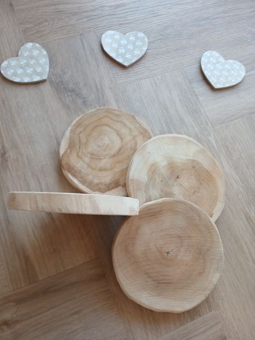 Naturalny okrągły plaster drewna pod stroik świąteczny podkładka drewn