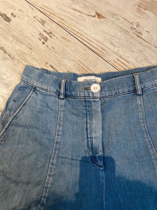 Spodenki jeansowe zara z wysokim stanem luźne m vintage