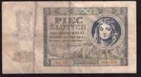 Banknot 5 złotych 1941 - AD - st. 4/5