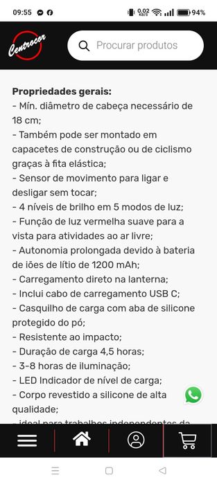 Lanterna de cabeça
