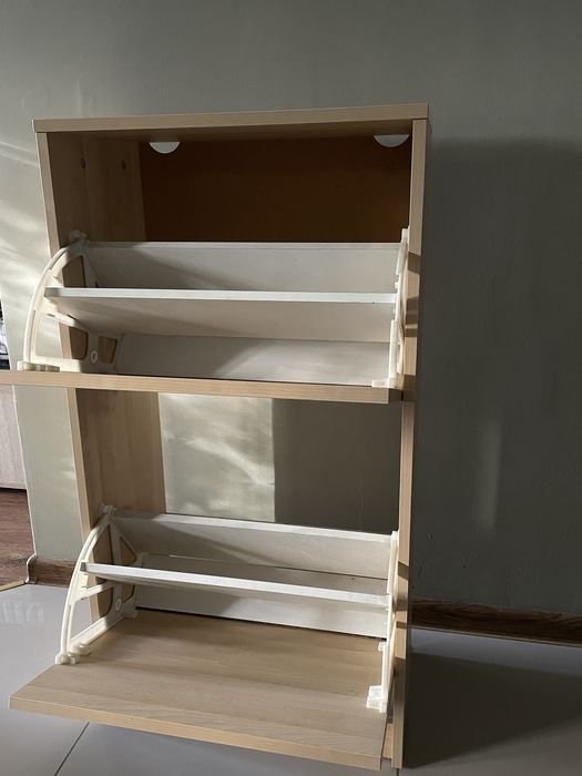 BISSA Szafka na buty, 2 przegrody, imit. dębu, 49x28x93 cm