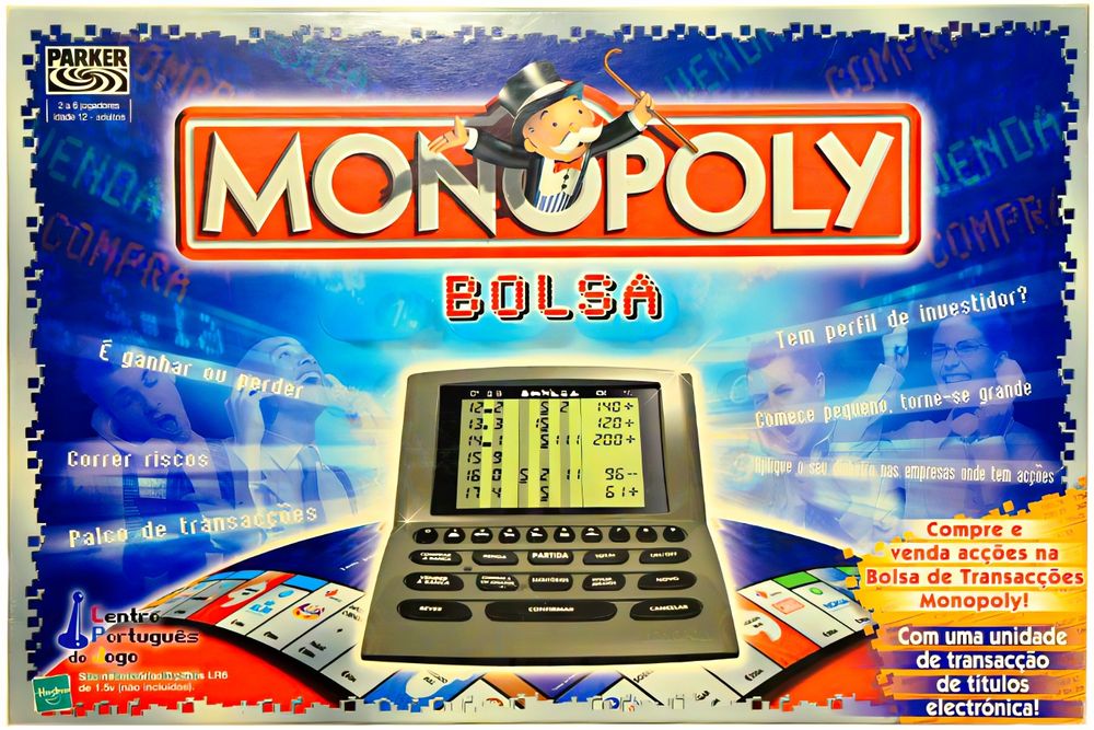 Jogos de Tabuleiro - Monopoly "Bolsa"; Trivial "20 Anos"; Scrabble.