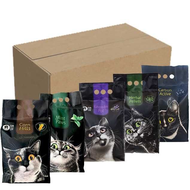 Набір (5 штук) №8 наповнювач для котячого туалету Fun cat