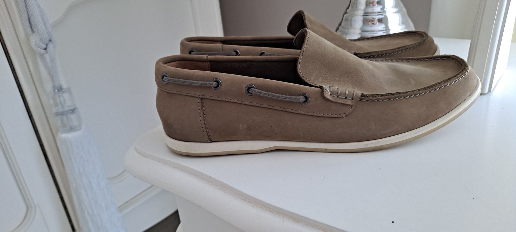 Skórzane buty Clarks męskie nowe mokasyny roz 41.5 Wkładka 25.8